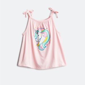 Pastel Pink Camisole with Unicorn Graphic and Adjustable Straps